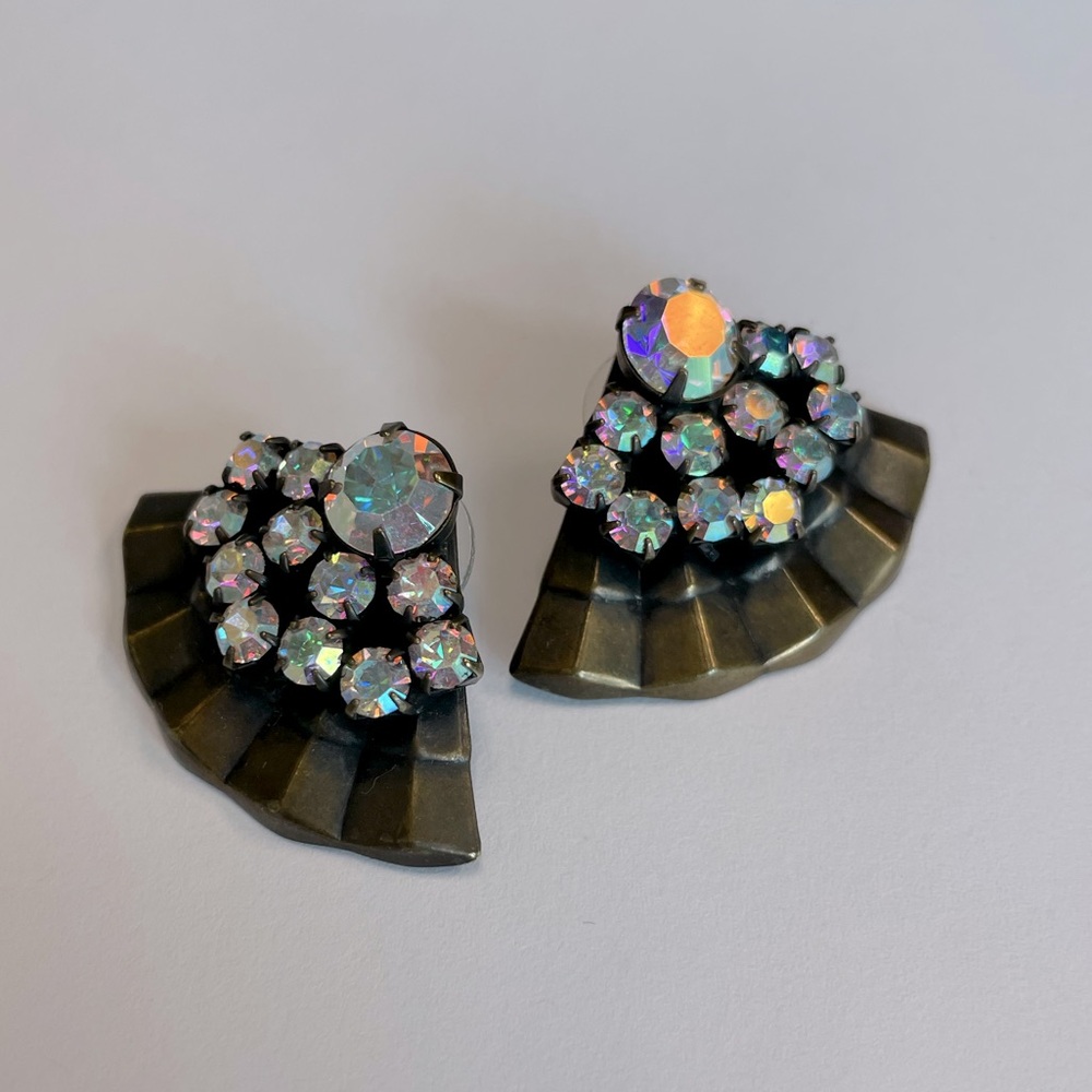 Loren Hope Fan Statement Earrings EUC